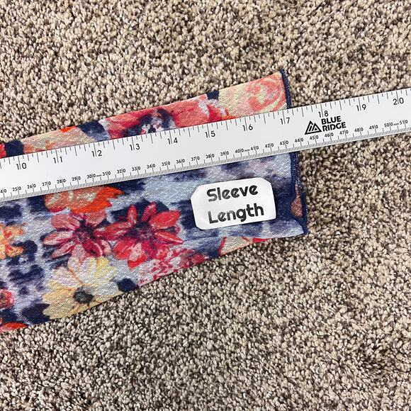 Ali Miles‎ Women’s M Multicolor Floral Tie Dye Open Drape Cardigan Boho Art Top - Picture 9 of 11